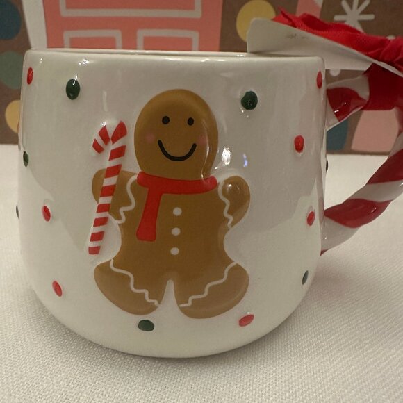 Dayna Lee Collection Polkadot Gingerbread Candy, Cane, Coffee, Mug, Dots - NWT - Picture 2 of 5